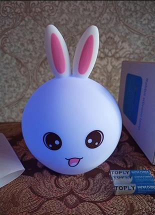 Силіконовий нічник зайчик2 фото