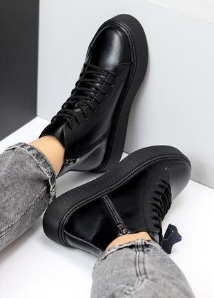 Спортивные ботинки "diagna", черные, натуральная кожа, деми3 фото