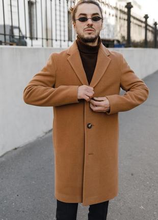 Мужское пальто olcher прямого кроя, кемел