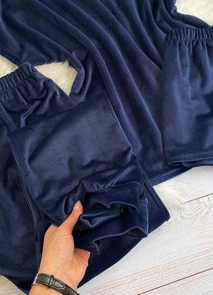 Плюшева піжама трійка футболка, штани, шорти. комплект для дому плюш велюр, зручний домашній костюм