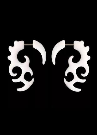 Крутые серьги обманки плаги лжерастяжки