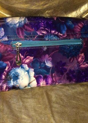 Продам фиолетовую сумку в цветочек2 фото