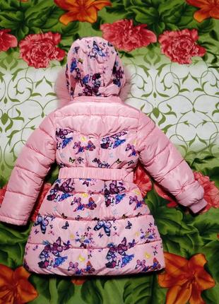 Очень теплая зимняя куртка для худи девочки 5-7 лет4 фото