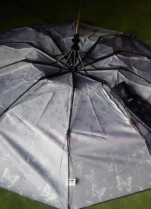 Зонт полуавтомат с бабочками, антиветер на 10спиц.2 фото