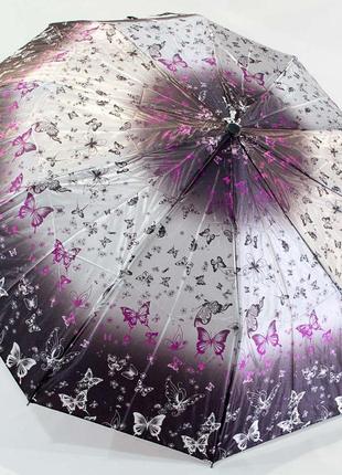 Зонт полуавтомат с бабочками, антиветер на 10спиц.3 фото