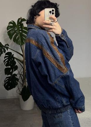Винтажная утепленная джинсовая курточка косуха9 фото