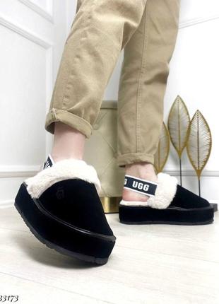 Женские зимние тапочки мюли угги ugg