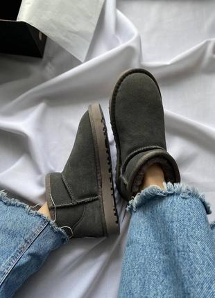 Уггі ugg classic mini grey suede