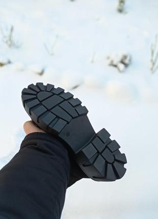 Зимние ботинки на платформе натуральная замша7 фото