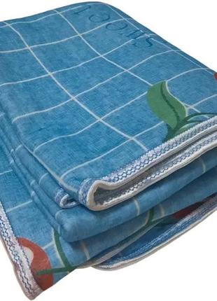 Электропростынь electric blanket 5734 150х120 см, голубая с вишнями2 фото