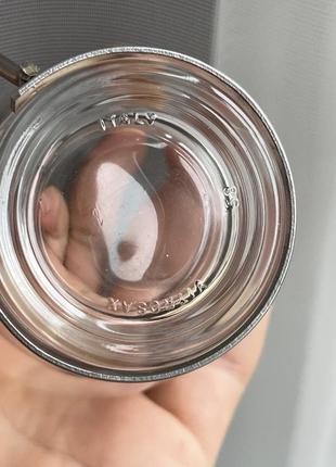 Vitrosax italy винтажные кофейные чашки стекло металл7 фото