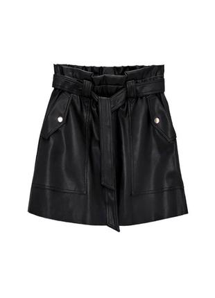 Кожаная юбка, юбка zara, утепленная