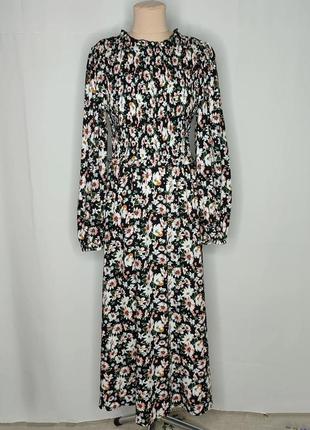 Сукня, плаття з віскози, квітковий принт, довгий рукав2 фото