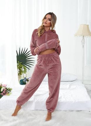 Тепла жіноча піжама домашній костюм 5 кольорів3 фото