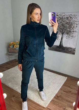 Спортивный велюровый костюм, классного качества, цвет: синий, графит, бордо, черный, бутылка, размер: 42-44,46-48,50-52