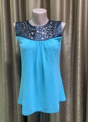 Футболка, блузка бирюзового, мятного цвета размер 12/l
