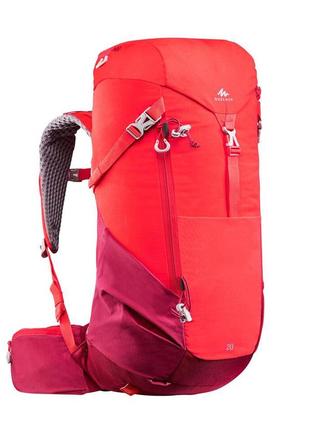 Туристичний рюкзак quechua 20л 500mh 60 x 30 x 20 см із чохлом від дощу червоний