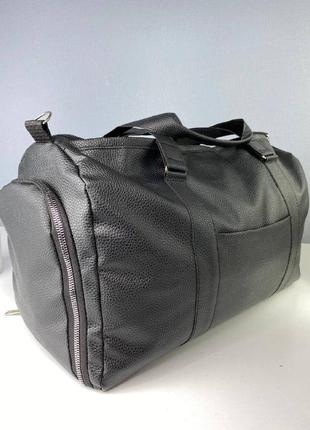 Чоловіча дорожня шкіряна сумка для тренувань з плечовим ременем щільна велика спортивна сумка pu шкіра