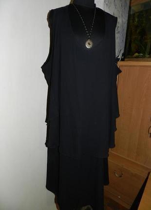 Ефектне,ошатне плаття з асиметричним воланом-ярусом,великого розміру,батал3 фото