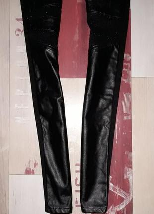 Крутанские брюки, джинсы с кожзамом размер 253 фото