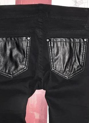 Крутанские брюки, джинсы с кожзамом размер 255 фото