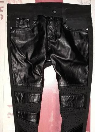 Крутанские брюки, джинсы с кожзамом размер 252 фото