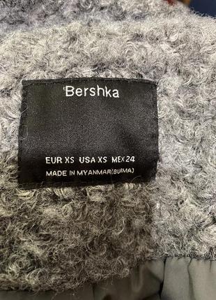 Bershka пальто женское фирменное брендовое каракуль бараняик тедди серый серо-синий на подкладке шубка крутая модная6 фото