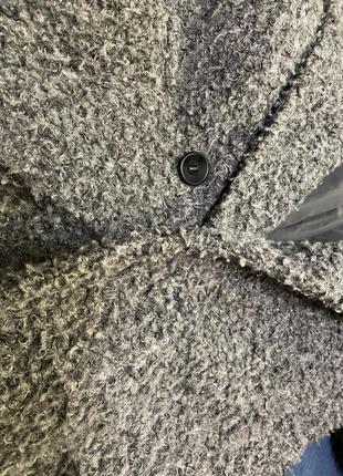 Bershka пальто жіноче фірмове брендове каракуль бараняик тедді сіре сіро-синє на підкладці шубка крута модна8 фото