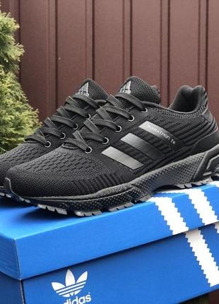 Мужские легкие черные текстильные кроссовки adidas marathon tr🆕 адидас