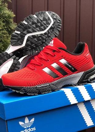 Мужские легкие красные текстильные кроссовки adidas marathon tr🆕 адидас