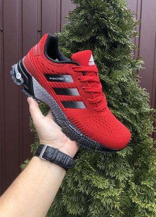 Чоловічі легкі червоні текстильні кросівки adidas marathon tr🆕 адидас2 фото