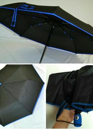 Зонт автомат карманный антиветер с каймой2 фото