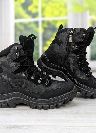 Ботинки берцы мужские зимние черные на шнурках даго украина4 фото