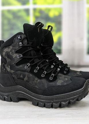Ботинки берцы мужские зимние черные на шнурках даго украина7 фото