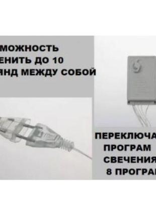 Світлодіодна гірлянда "зорепад" 2.5 м 138led 12 золотих зірок7 фото