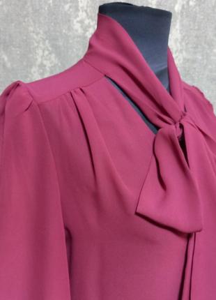 Блуза нарядная брендовая бордовая шифоновая.2 фото