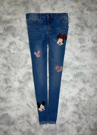 Джинсы с микки и минни маус