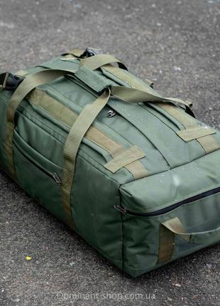 Армійський тактичний транспортний баул novator зелений сумка похідний рюкзак на 80 л для речей військовий зсу