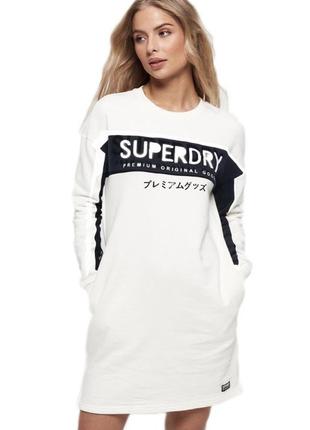 Утеплённое спортивное платье-толстовка superdry оригинал