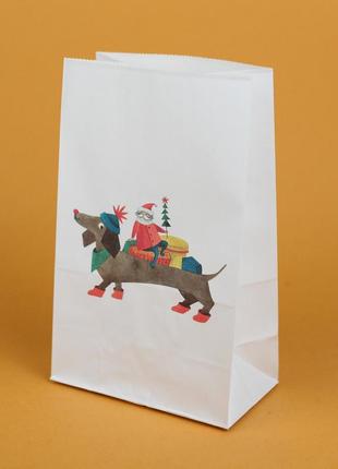 Новорічний пакет 150*90*240 паперові пакети для новорічних подарунків різдвяні подарункові пакети2 фото
