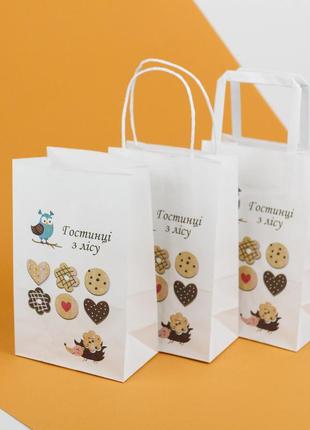 Подарункові пакети для солодких подарунків 150*90*240 новорічні пакети для цукерок гостинців солодощів пряників