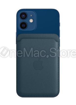 Чехол apple leather wallet with magsafe для iphone 12 pro (черный/black)
