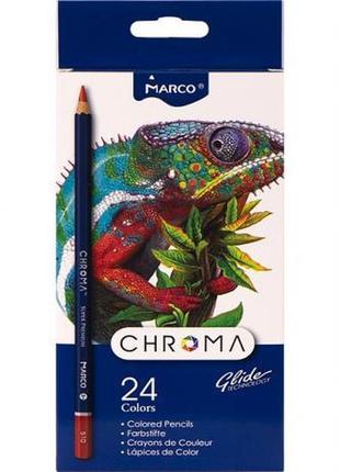 Набір кольорових олівців 24 кольори marco chroma, у картонній упаковці 8010-24cb4 фото