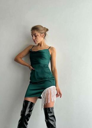 Сукня з бахромою з паєтки4 фото