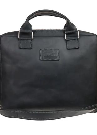 Женская кожаная сумка для документов а4 большая из натуральной кожи на плечо с ручками черная3 фото