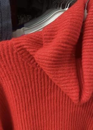 Червоний светр туника, свитер туника красный2 фото