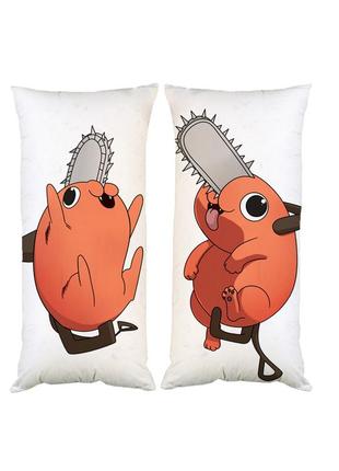 Подушка аніме почіта людина-бензопила chainsaw man двостороння 30х50 см (pp0690)