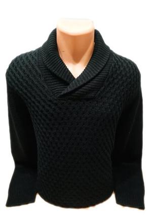 Новый с бирками акриловый свитер с шалевым воротником британского бренда tu