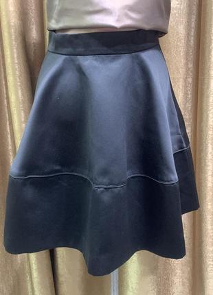 Чёрная плотная юбка h&amp;m полусолнце  рост 160см, размер xxs