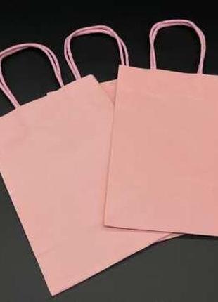 Крафт-пакети. колір світло-рожевий. 15х8х21см1 фото